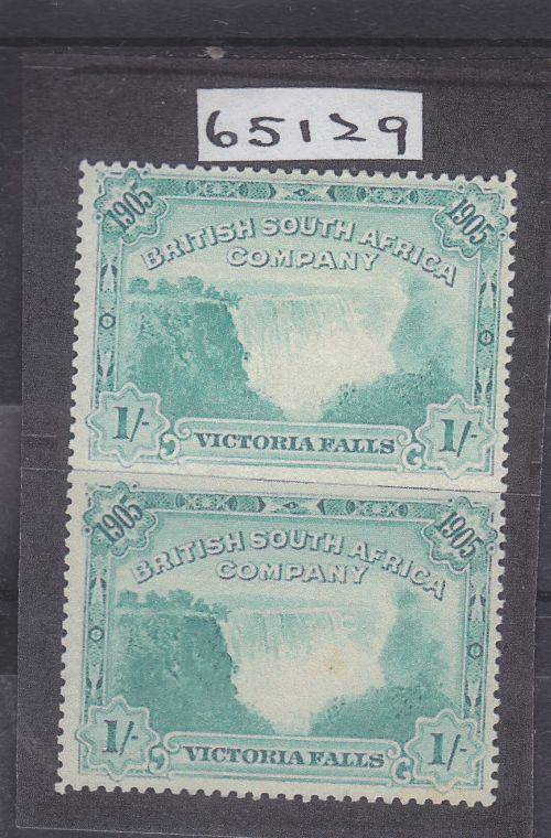 PHOTO COPY ++ 1905 "VIC FALLS BRIDGE" ++ 1s BLUE-GREEN ++ IMPERF PAIR ++ NICE SPACE FILLER