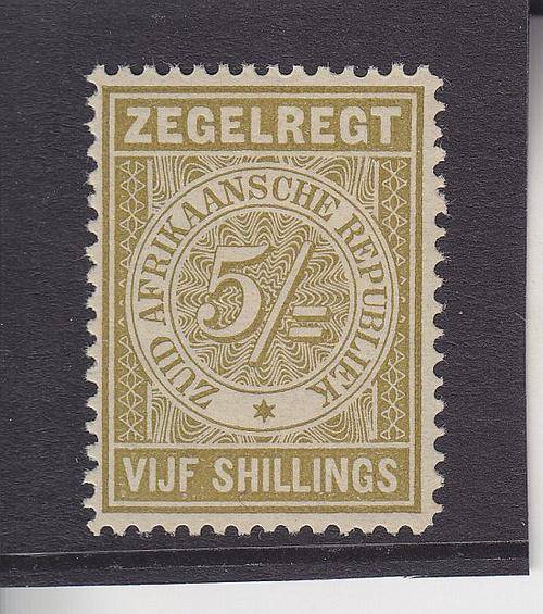ZEGELRECHT ++ 5/= "VIJF SHILLINGS" ++ MH ++ SEE SCANS BELOW--VERY NICE