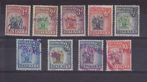 SOUTHERN RHOD ++ SELECTION OF REV STAMPS ++ 1d - 10s ++ USED ++ SEE SCAN BELOW