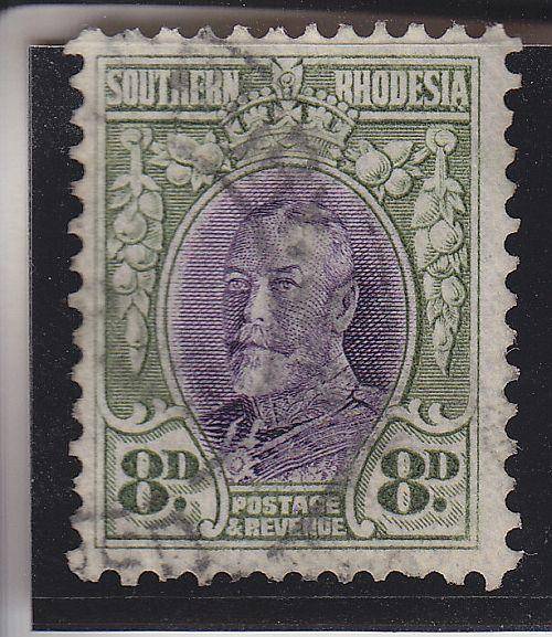 SOUTHERN RHOD ++ 1931-37 ++ "FIELD MARSHALL" ++ 8d BLACK & OLIVE-GREEN ++ FU ++ SACC 22