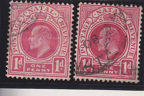 1904-08 ++ KE VII ++ 1d x 2 ROSE-CARMINE & CARMINE ++ FU ++ SACC 130 & 131
