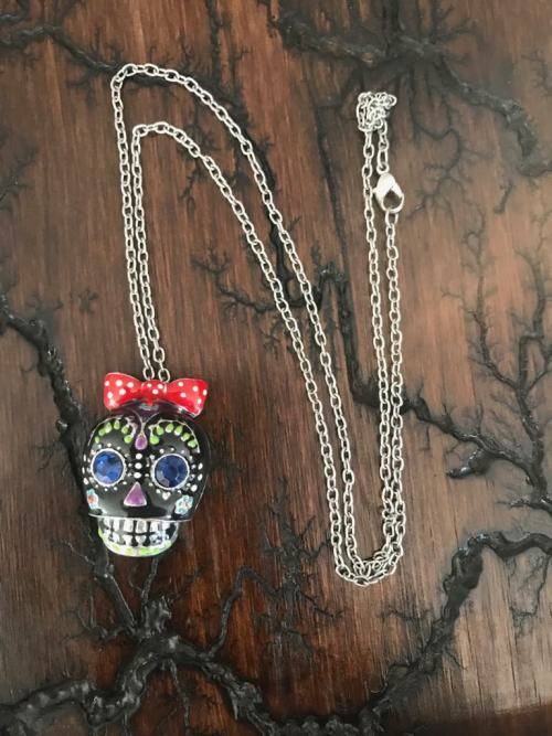 Colourful skull necklace