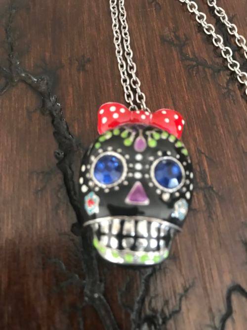 Colourful skull necklace