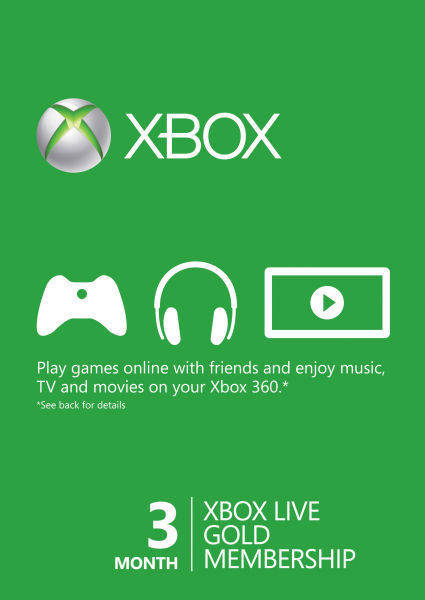 Xbox Live Gold 3 Month Membership - Digital Code - Email delivery ***No Shipping Costs**