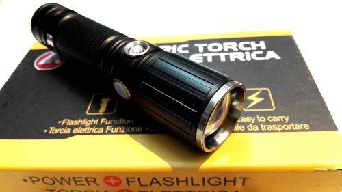 EJC 6000LM Electric Torch LED white light and side LED red light¿18650 battery with USB charge cable