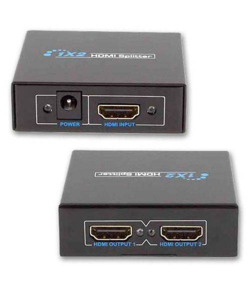HDMI Splitter 2 In 1 out with Power Adapter- Powered HDMI Splitter for Full HD 1080P Support 3D