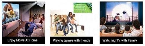 HD LED Multimedia Projector & Home Theater Cinema & Remote - AV, TV, VGA, HDMI, USB, SD, WTC