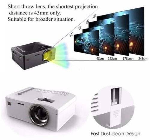 HD LED Multimedia Projector & Home Theater Cinema & Remote - AV, TV, VGA, HDMI, USB, SD, WTC
