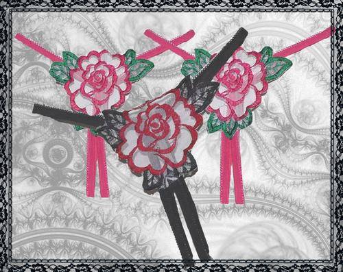 3 pc Sexy Rose G-String