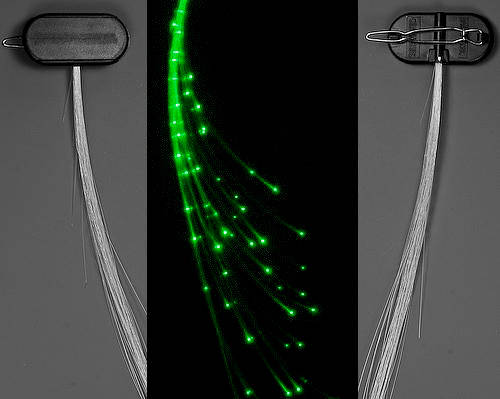 Fiber Optic Hair Clip - Green
