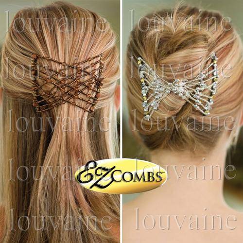 Create Amazing hair styles with EZ comb SET Light Brown & Silver