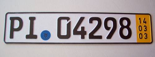German Number Plate