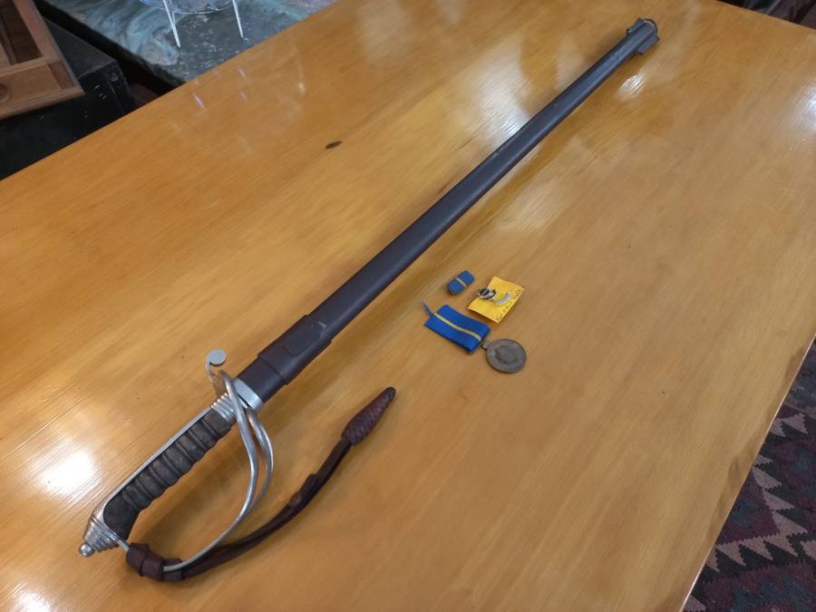 SAPS Ceremonial Sword and Medal issued to JH van der Walt