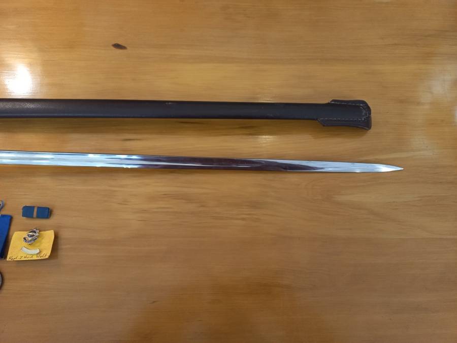 SAPS Ceremonial Sword and Medal issued to JH van der Walt