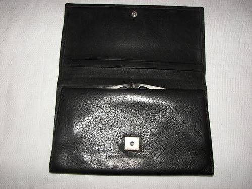 VINTAGE GENUINE NAPPA LEATHER BLACK PURSE/WALLET-REDUCED