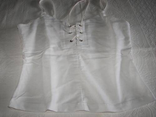VINTAGE DESIGNER URB WHITE LACE UP TOP SIZE SMALL 32