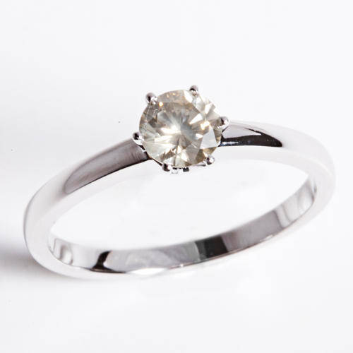 NO RESERVE - CERTIFIED FANCY COLOUR DIAMOND, SOLITAIRE ENGAGEMENT RING SET IN WHITE GOLD **R11,500**