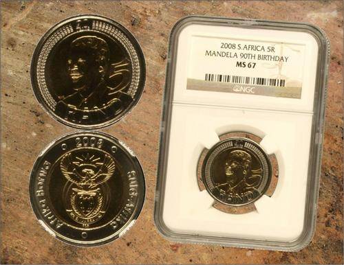 !!!SPECIAL!!! High NGC Graded MS67 Mandela 90th Birthday 2008 R5