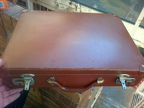 vintage brown school case