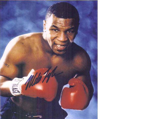 MIKE TYSON SIGNED A5 PHOTOGRAPH