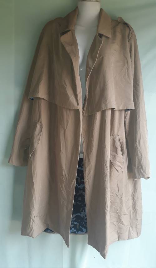 LADIES LONG LIGHT BROWN COAT - ZARA BASIC - XL