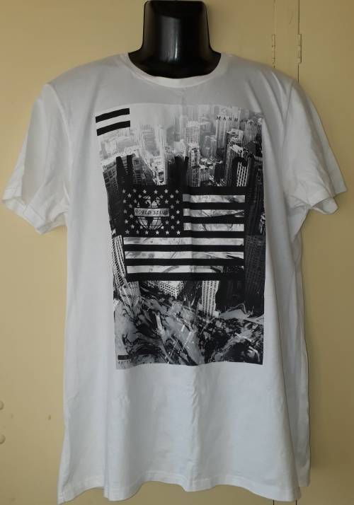 MEN: WHITE T-SHIRT- MAKE: RT SLIM FIT - SIZE: XXL