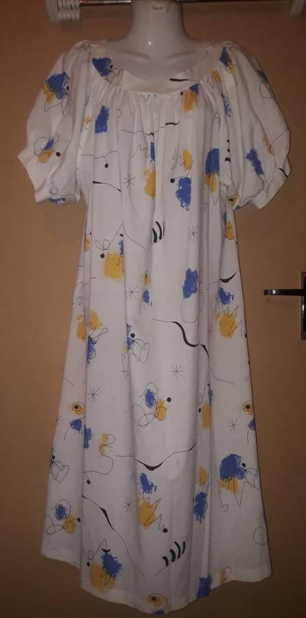 Ladies - White Multicolored Dress - Make - Princess - Size - 14, bust 92cm, hip 97cm