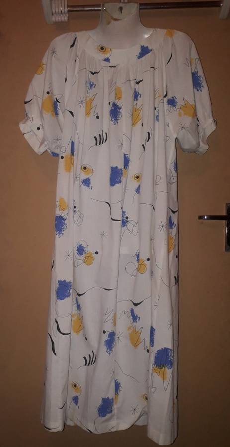 Ladies - White Multicolored Dress - Make - Princess - Size - 14, bust 92cm, hip 97cm