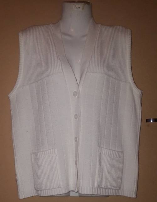 Special!! Ladies - White Cardigan Pullover - Make - Romy Collection - Size - M