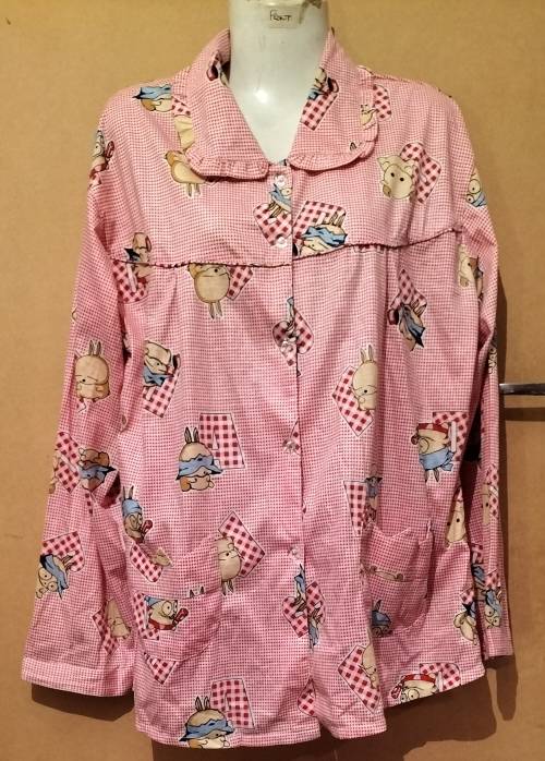Ladies - Multicolored Pajama Shirt- Make -  no make - Size - XXL