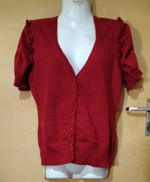 Ladies - Red Cardigan - Make - Massumi - Size - 12/36