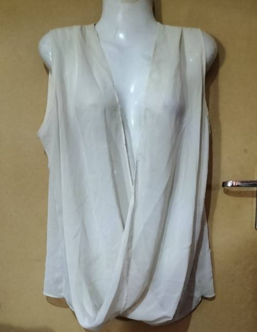 Ladies - Thin White Top - Make - Ewan Mel Fashion - Size - XXXL