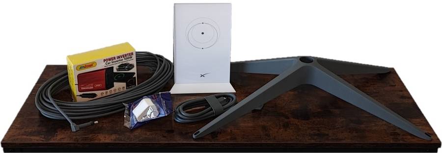 Starlink Camping Kit (Router + Cable + Base mount + 12V to 220V 500W Inverter)