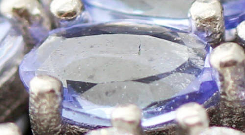 REAL TANZANITE GEMSTONE STERLING SILVER DROP & DANGLE EARRINGS WITH CUBIC ZIRCONIA ACCENTS. 925