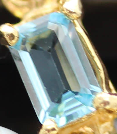 SKY BLUE TOPAZ AND NATURAL PEARL GOLD-HUED STERLING SILVER DROP&DANGLE EARRINGS. 925