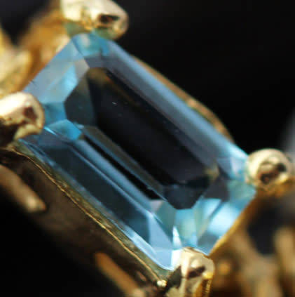 SKY BLUE TOPAZ AND NATURAL PEARL GOLD-HUED STERLING SILVER DROP&DANGLE EARRINGS. 925