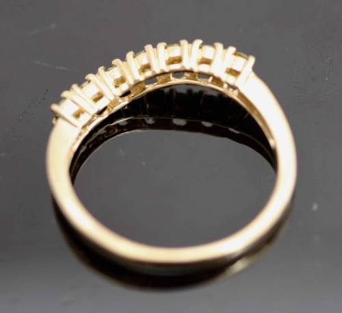 VINTAGE GOLDEN-YELLOW DIAMOND HALF ETERNITY 9CT YELLOW GOLD RING 375 *JEWELLER CERTIFIED AT R14'500