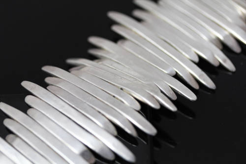 HANDCRAFTED LARGE, HEAVY 97 grams! UNUSUAL ORGANIC VINTAGE STERLING SILVER BRACELET VERY COLLECTIBLE