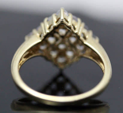 ENGLISH VINTAGE REAL TANZANITE GEMSTONE 9CT YELLOW GOLD RING. WELL HALLMARKED!
