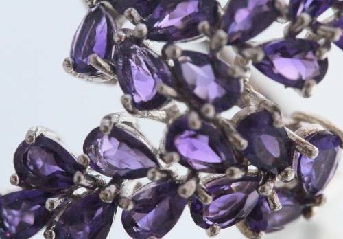 DEEP PURPLE AMETHYST GEMSTONE STERLING SILVER RING. URUGUAY MINED