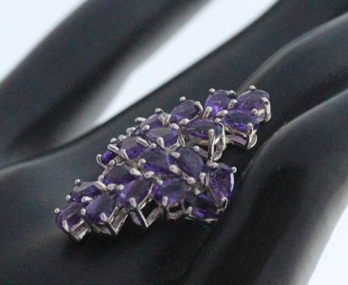 DEEP PURPLE AMETHYST GEMSTONE STERLING SILVER RING. URUGUAY MINED