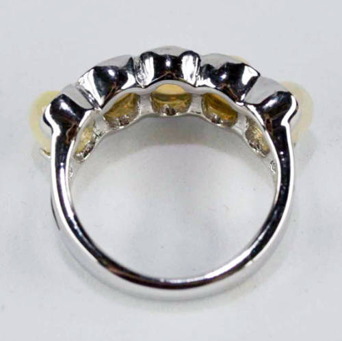 CONTEMPORARY FULL FLASH UN HEATED NATURAL FIRE OPAL STERLING SILVER RING. 925