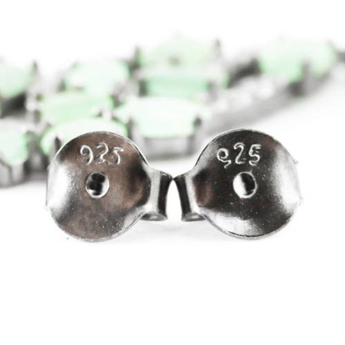 GORGEOUS NATURAL EMERALD GEMSTONE SOLID STERLING SILVER DROP and DANGLE EARRINGS. 925