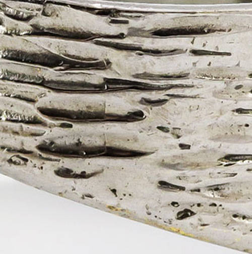 REAL SONGEA SAPPHIRES/ STRIKING HANDCRAFTED ORGANIC DESIGN RING GUNMETAL-HUED STERLING SILVER