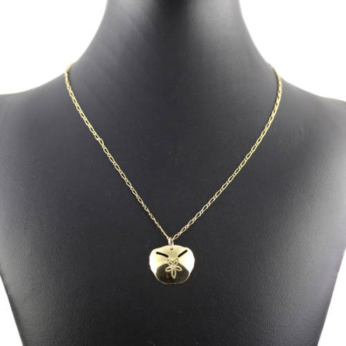 PRETTY 9CT YELLOW GOLD SAND DOLLAR PENDANT ON A 42CM CHAIN. *JEWELLER EVALUATION R8`000*