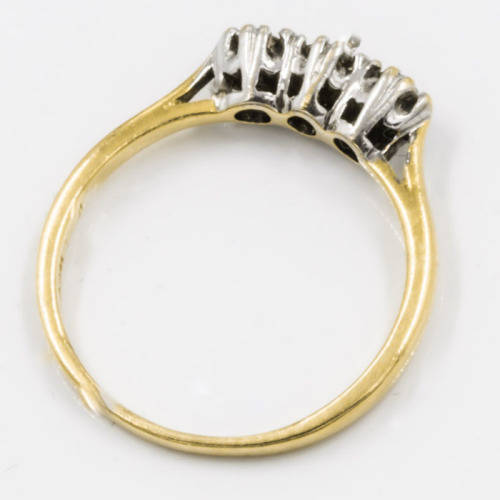 DIAMOND TRILOGY LONDON VINTAGE 18CT YELLOW and WHITE GOLD RING JEWELLER EVALUATION R21`000