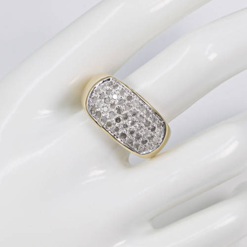 BROADBAND 0,50ct DIAMOND PAVÉ 9CT YELLOW GOLD RING. SCOTTISH-MADE. 375