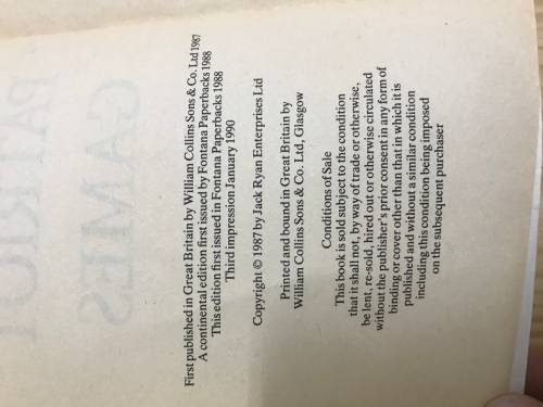 TOM CLANCY - PATRIOT GAMES