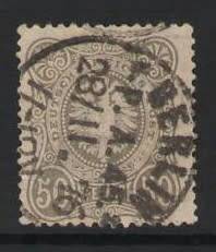 GERMAN EMPIRE 1875 50PFGE GREY VALUE IN PFENNIGE VFU