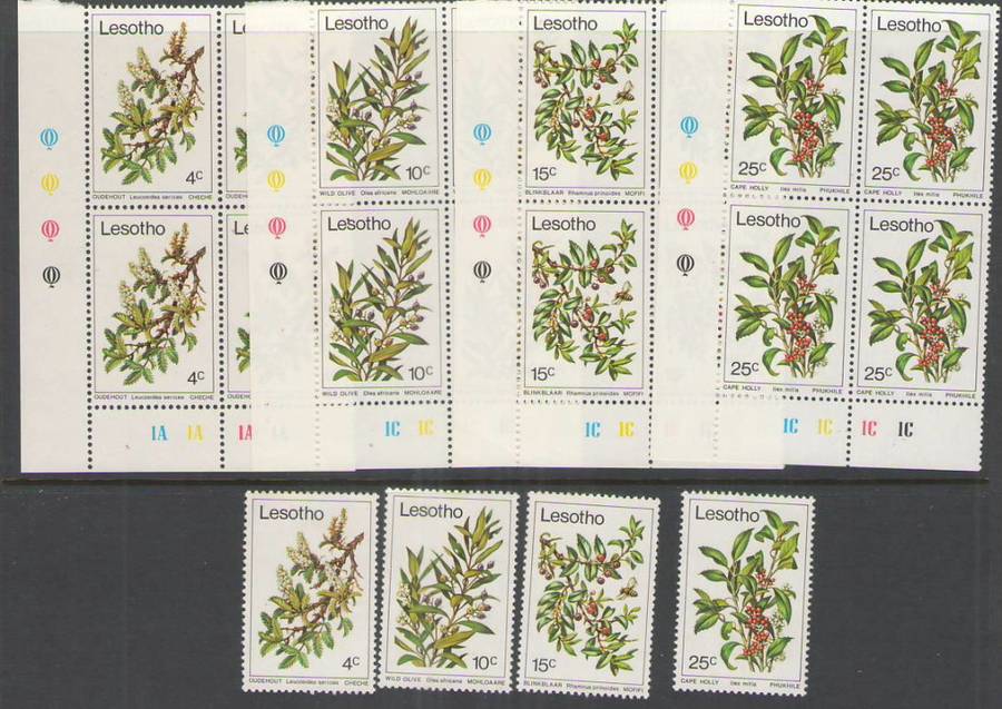LESOTHO 1978 TREES FULL SET OF CONTROLS PLUS SINGLES UMM